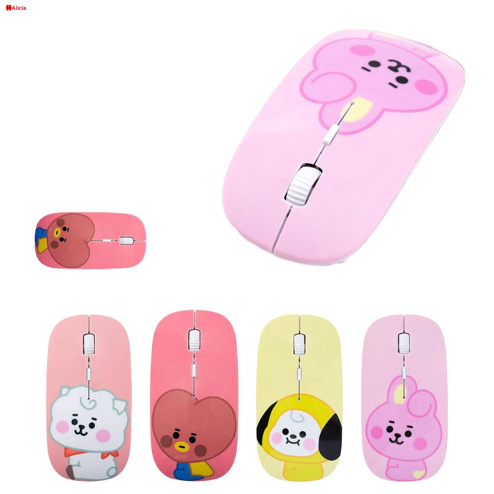 BTS Baby BT21 Wireless Mouse Bluetooth Optical Adjustable Mice for PC