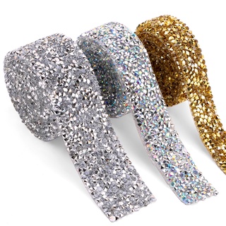 Rhinestones Tape Trim Hot Fix Strass Crystal Sewing Ribbon Appliques ...