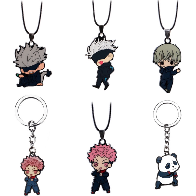 Anime Jujutsu Kaisen Necklace Colorful Enamel Alloy Pendant Choker Gojo ...