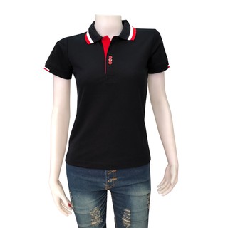 Black Polo Shirt White And Red Stripe Collar Soft Fabric Available In ...