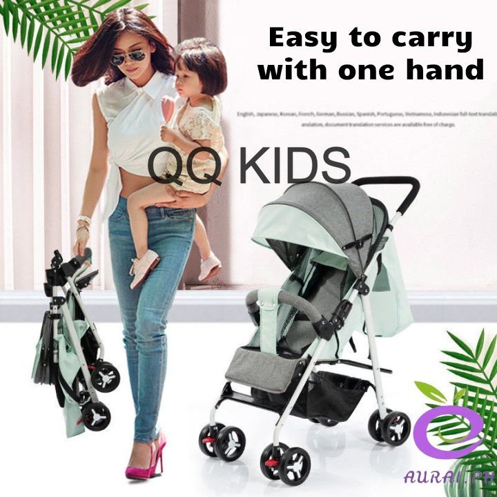 Luxury Baby Stroller 3 In 1 Portable Travel Kids Carriage Folding Prams ...