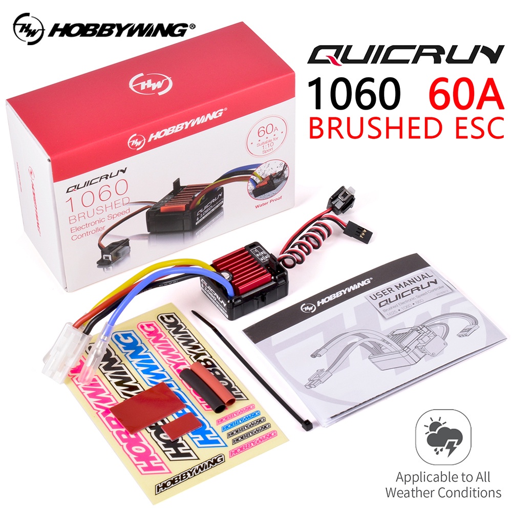 *Ready Stock* HobbyWing 1060 ESC QuicRun 1060 60A Brushed ESC 2-3S 11 ...