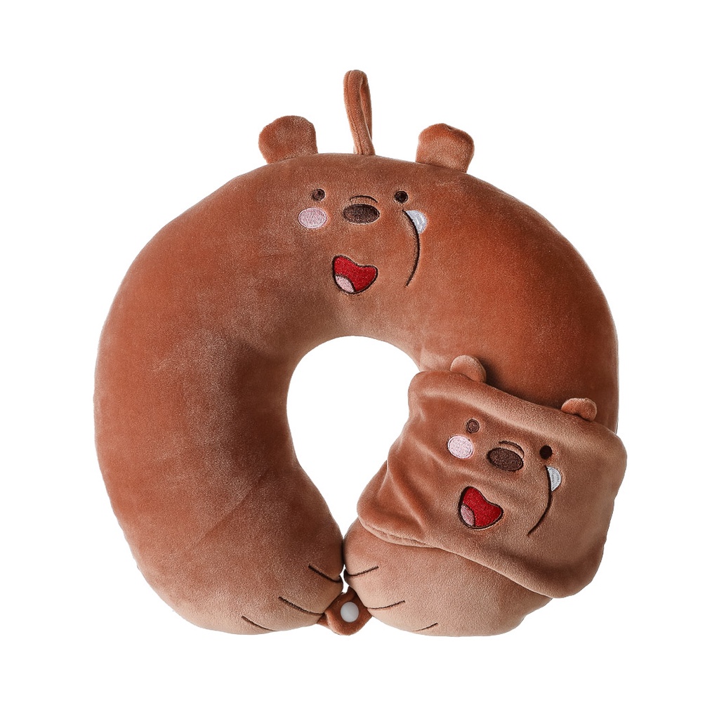 Miniso We Bare Bears U shaped Neck Pillow Travel Pillow Grizzly Panda