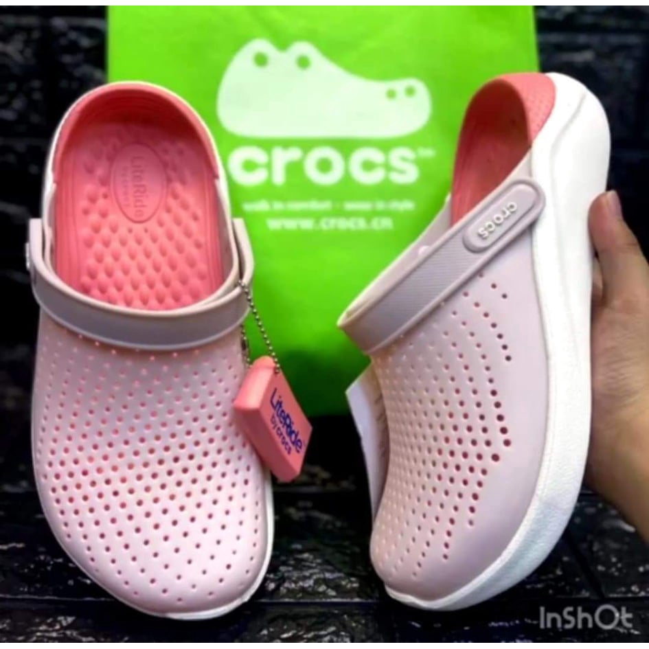 White Pink Literide Crocs for Women Beach Clogs Women Shopee