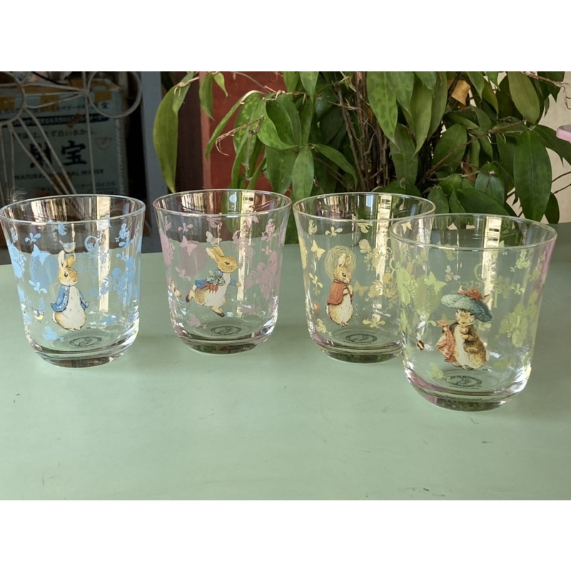 Japan surplus Peter Rabbit glass tumbler/posset set of 4 w/ original ...