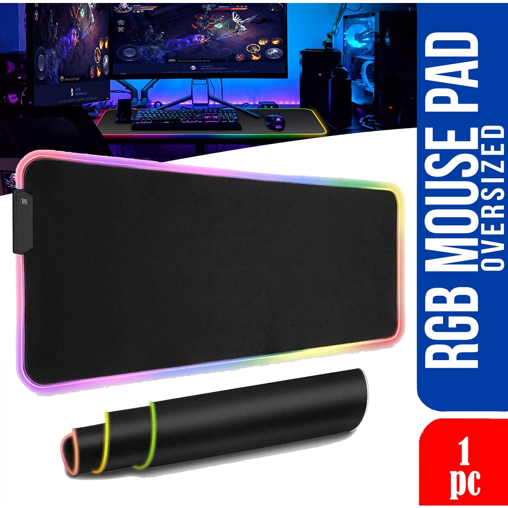 RGB Gaming Mouse Pad Large, Soft Oversized Glowing Extended LED ...