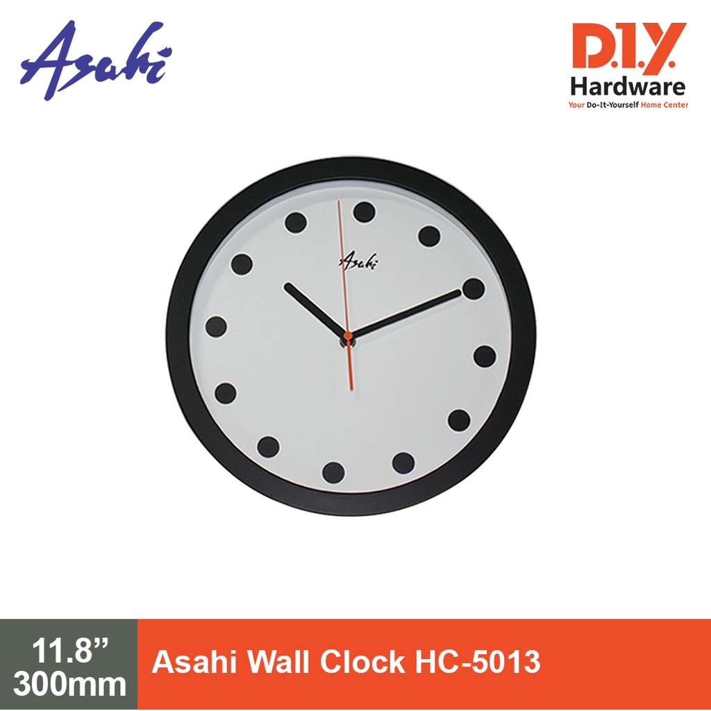 Asahi Wall Clock 11.8" 300mm HC5013 With Free Battery Inside Shopee