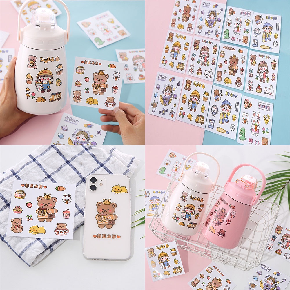 5PCS Cute Cartoon Sticker Rabbit DIY Water Bottle Computer Scrapbook ...