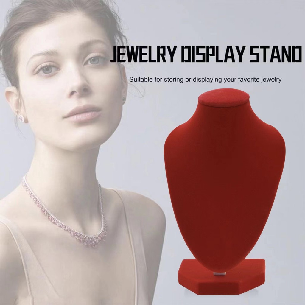 (In stock) Mannequin Velvet Necklace Pendant Chain Jewelry Bust Neck