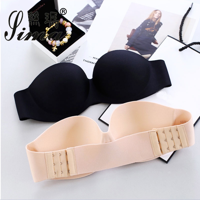 Strapless Invisible Bra Sexy Underwear Thin Breast Stickers 1/2 Cup ...