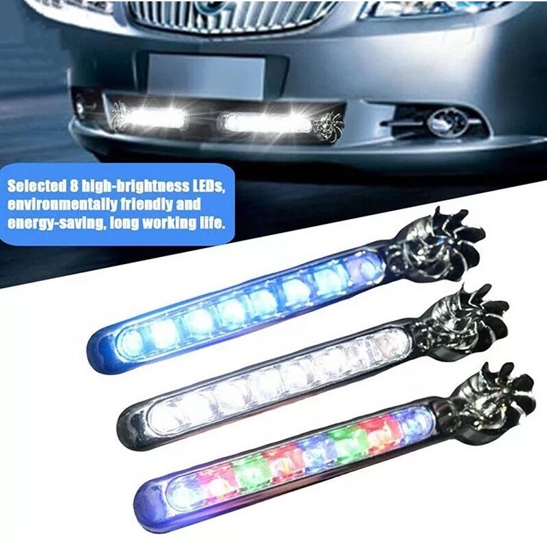 Car wind light 8 LED DRL Daylight Wind Energy No Need External Power ...