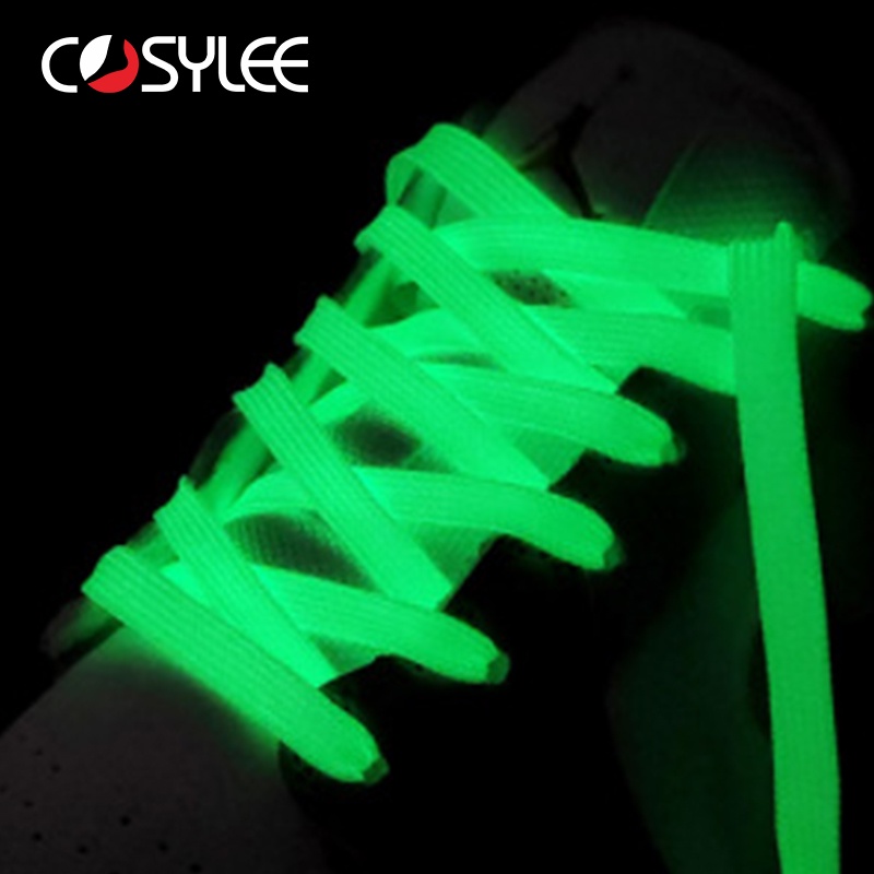 1 Pair Fluorescence Shoelaces Emission Flat Flat For Sneakers Canvas