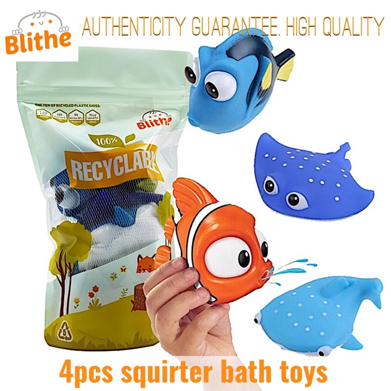 blithe bath toys squirt floater frog wind up nemo dory shark fish toy ...