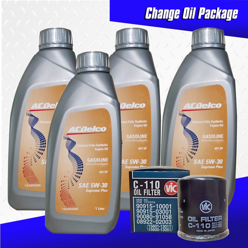 ACDelco Supreme Plus SAE 5W-30 API SP Fully Synthetic Oil Change ...