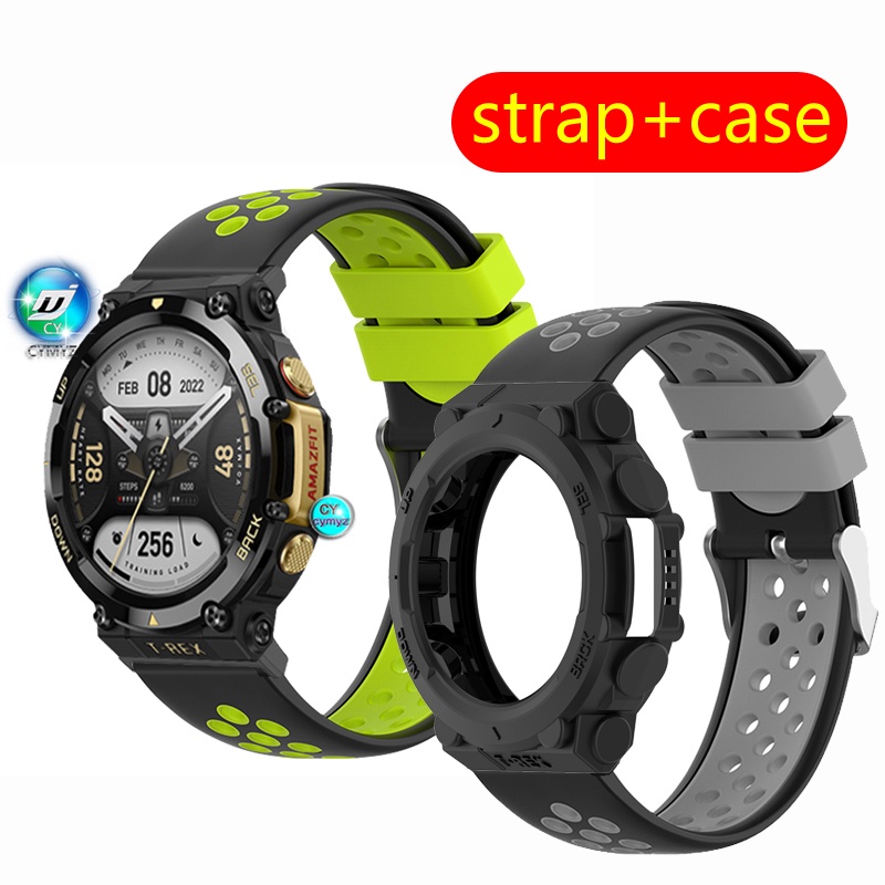 Coque TPU Silicone Pour Huami Amazfit T-Rex / T-Rex Pro - Transparente Bleue, Protection Anti-chocs, Légère