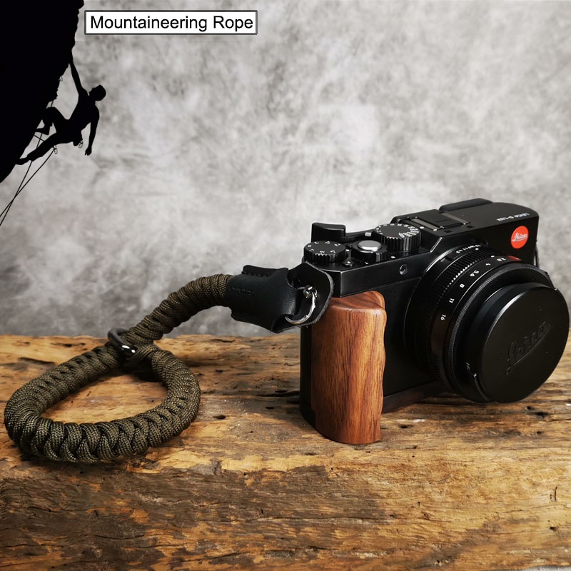 Climbing Nylon rope Genuine Leather Camera Wrist Strap Hand Strap for ...