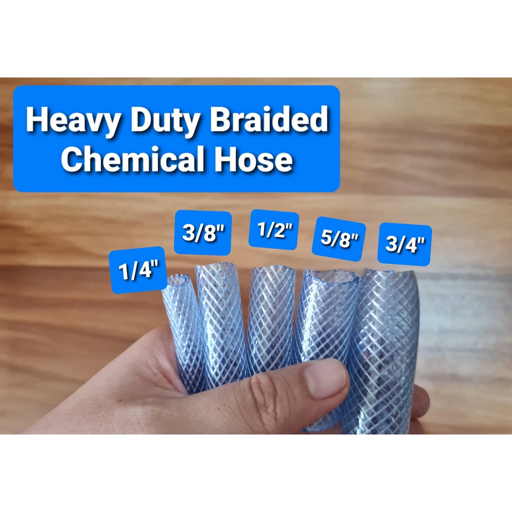Chemical Hose Heavy Duty Braided Hose 1/4" 3/8" 1/2" 5/8" 3/4" 1" (per