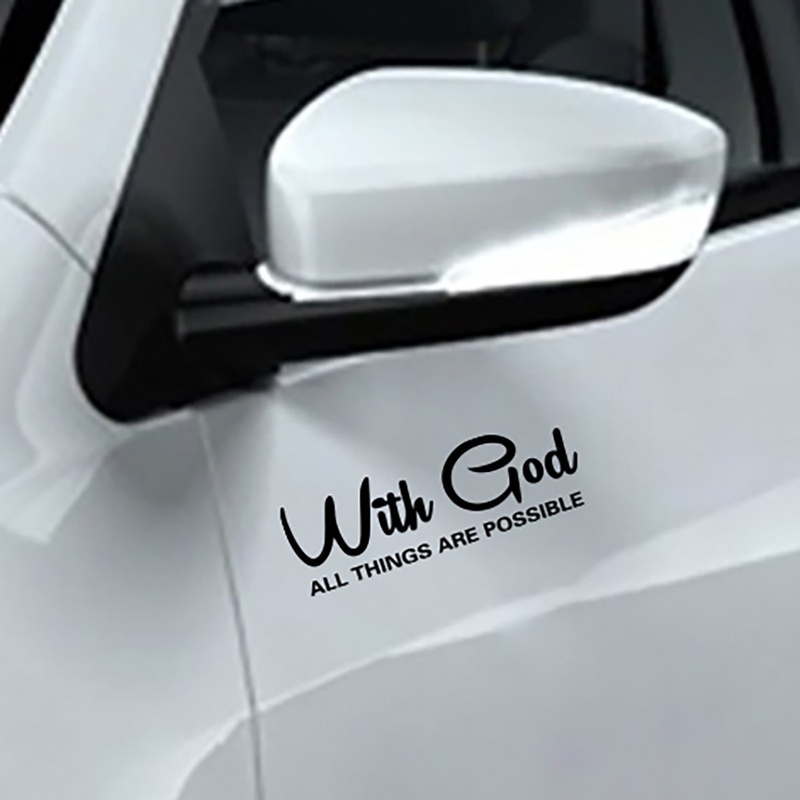 WITH GOD ALL THINGS ARE POSSIBLE Classic Christian Car Stickers Vinyl Car Decal Shopee Philippines