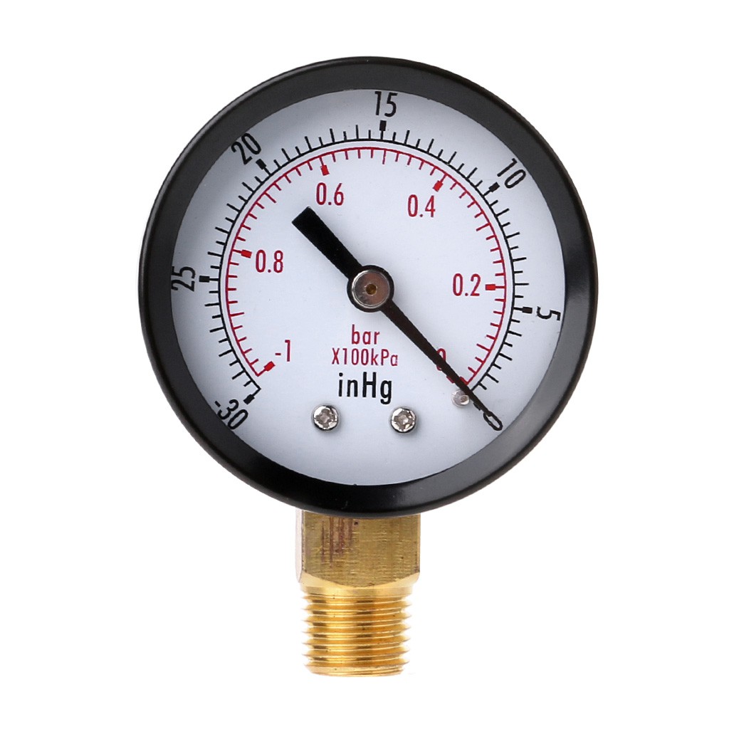 Vacuum Pressure Gauge Mini Dial Pressure Meter Double Scale BAR inHg 1/ ...