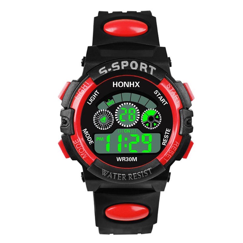 School Boy Girl Fashion Sports Digital Multi function Watch
