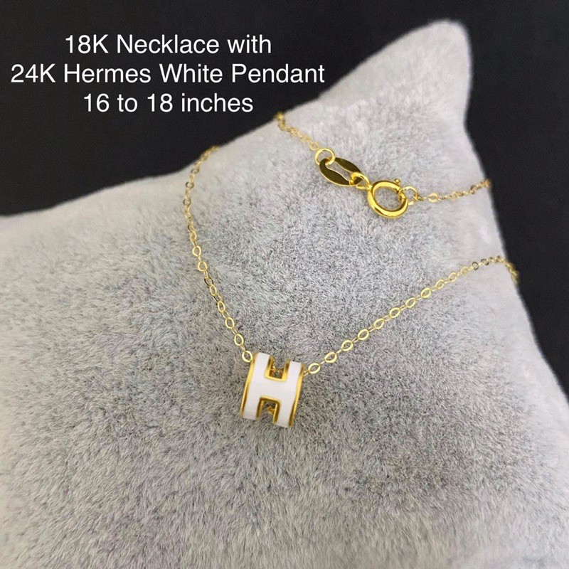 Hermes gold chain on sale necklace