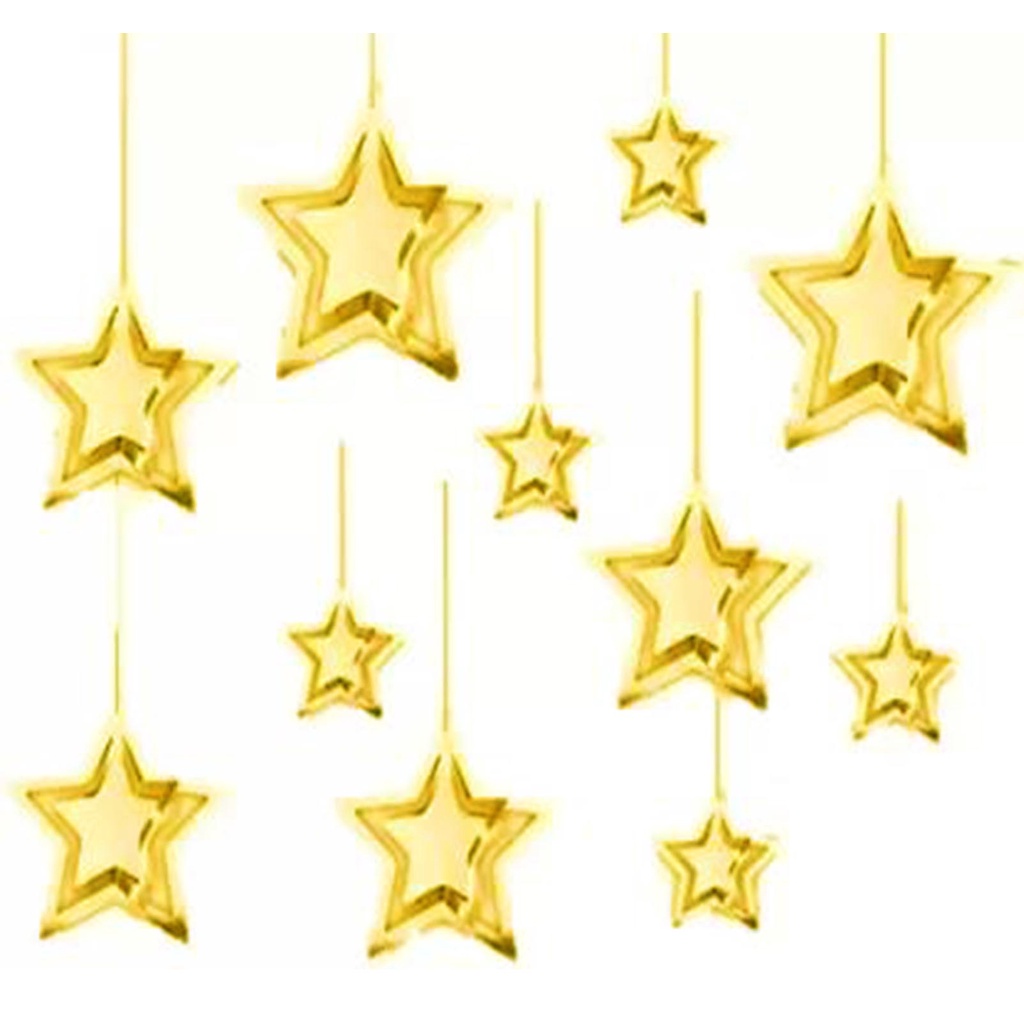 3D Gold Star Decorating Kit for Decoration Merry Christmas New Year ...