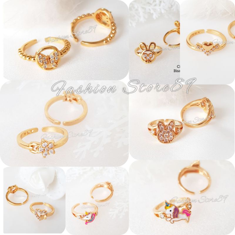 Imported gold-plated character children's rings in all sizes, stainless ...