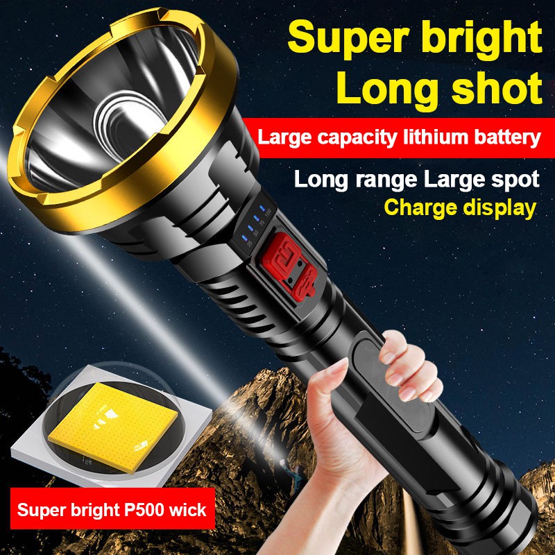 New Flashlight P50 led strong light usb rechargeable ultra-bright long ...