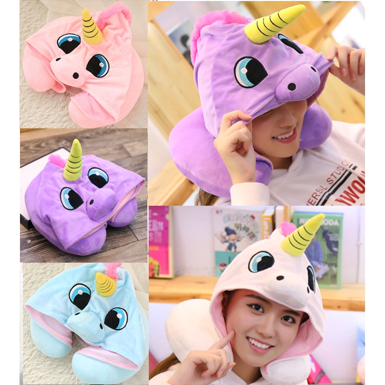 Unicorn neck 2024 pillow with hood