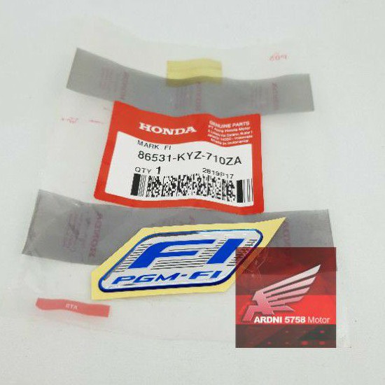 Mark FI Emblem Sticker Embossed Sticker with PGM FI Logo, Ori Honda ...
