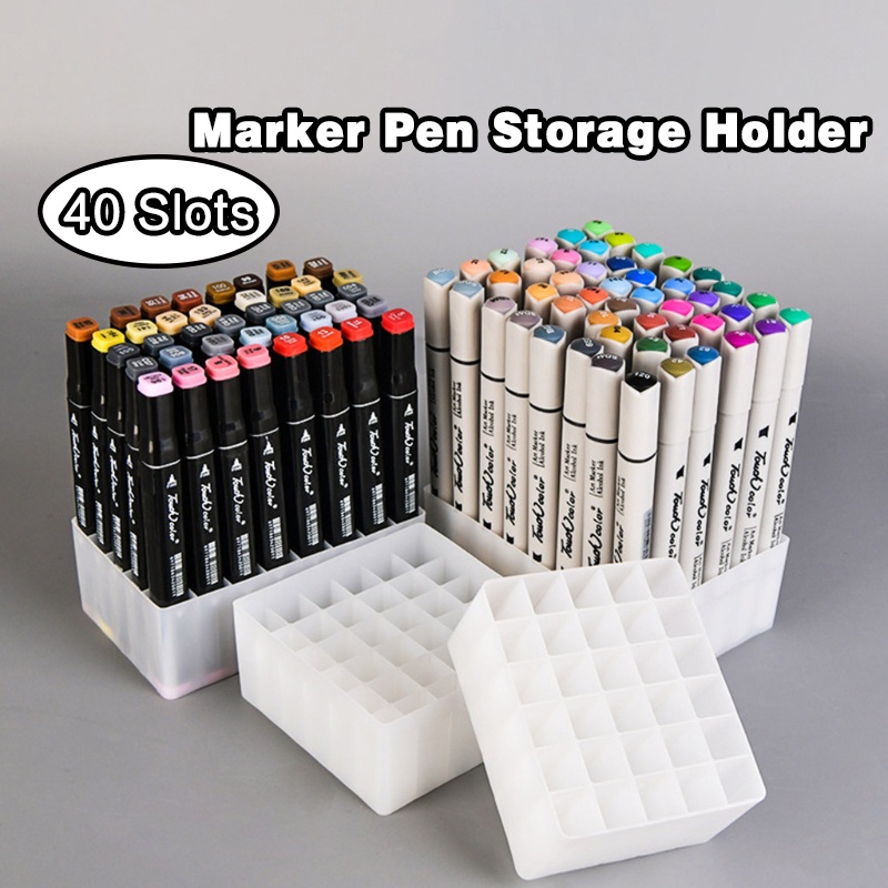 40 Slots Marker Pen Storage Holder Brush Pencil Rack | Shopee Philippines