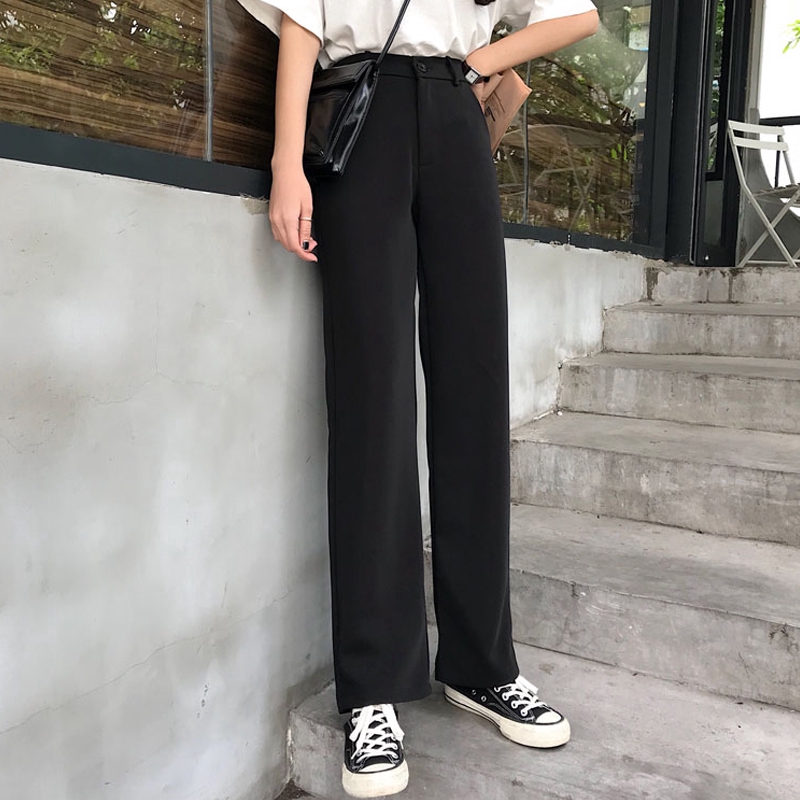 素晴らしい品質 WIDE STRAIGHT TROUSERS BLACK