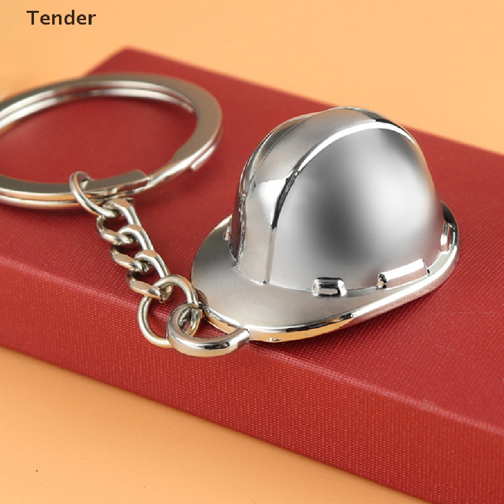 [Preferred] Mini simulation metal Hard Hat Keychain Keyring Holiday