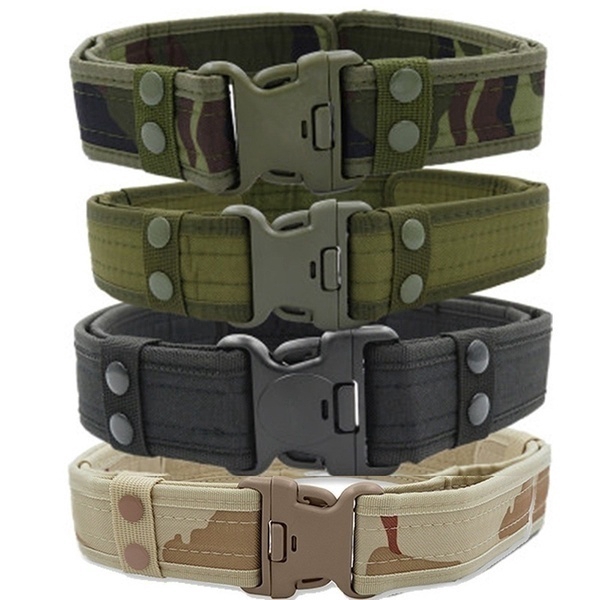 New Camouflage Men's Military Tactical Belt Adjustable Outdoor Heavy ...