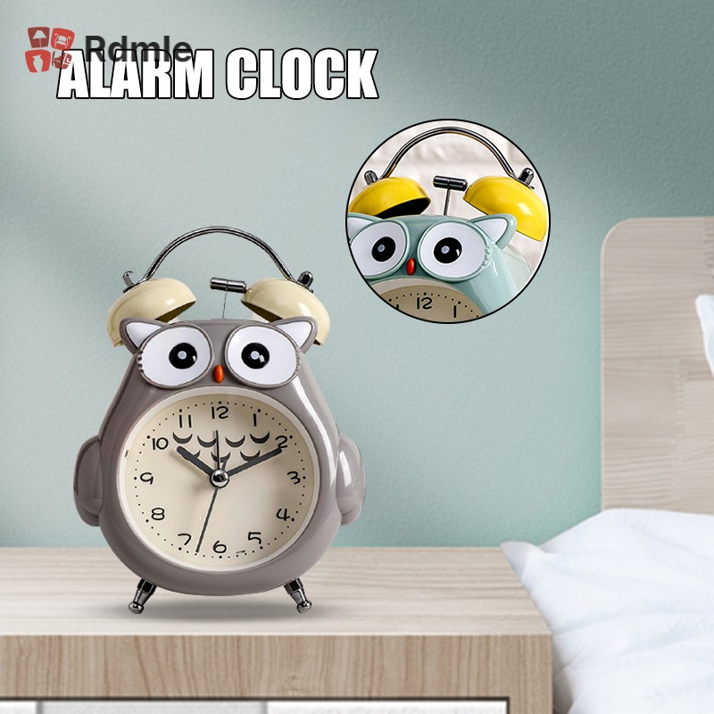 Kids Alarm Clock Owl Loud Bell Analog Alarm Clock Silent NonTicking