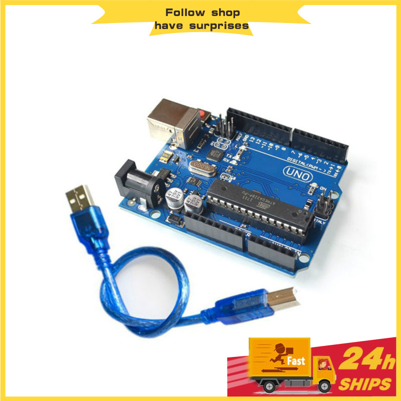 Arduino Uno R3 Rev3 Development Board Atmega328p Atmega16u2 Avr Usb For