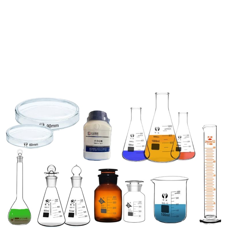 Laboratory glass beaker / volumetric flask reagent bottle graduated cylinder petri dish pipette