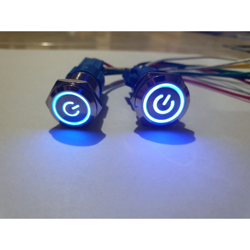 TOMBOL Stainless LED Switch LOGO POWER ON OFF Button BOTTON PUSH MRTAL ...