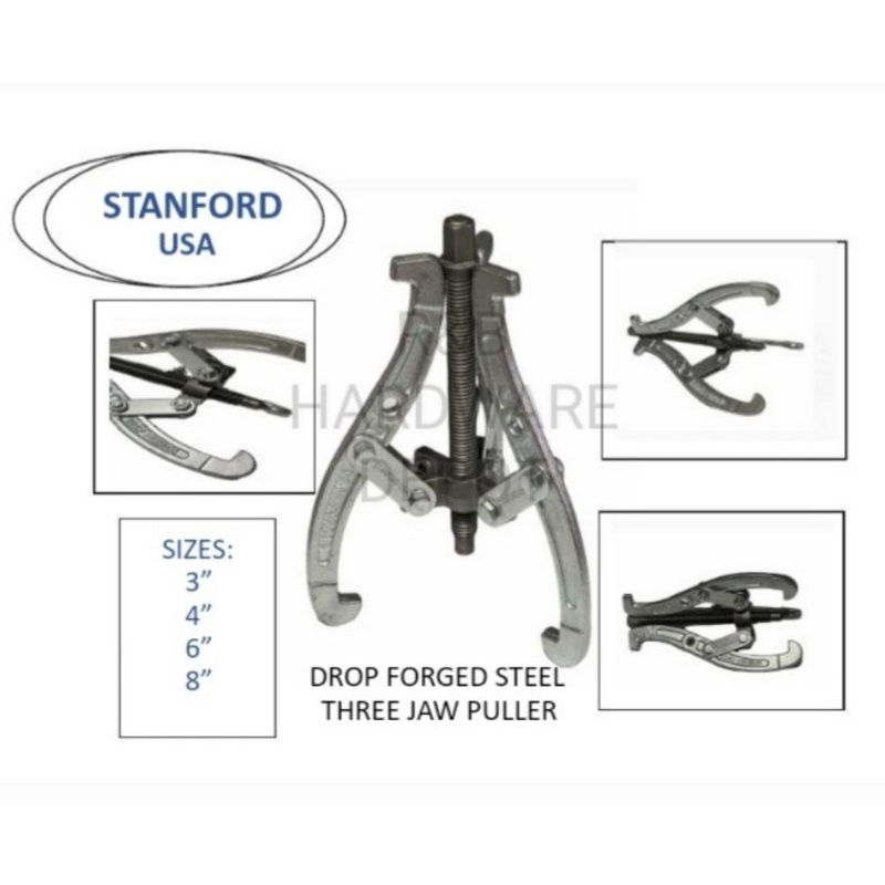 HEAVY DUTY THREE ( 3 ) JAW GEAR PULLER ( BEARING PULLER ) 3"/4"/6"/8