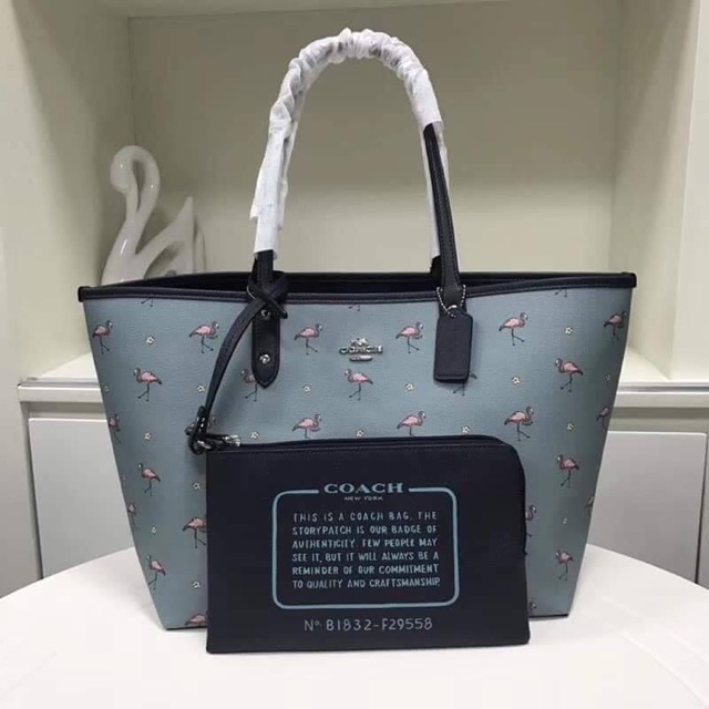 Coach flamingo tote bag hot sale