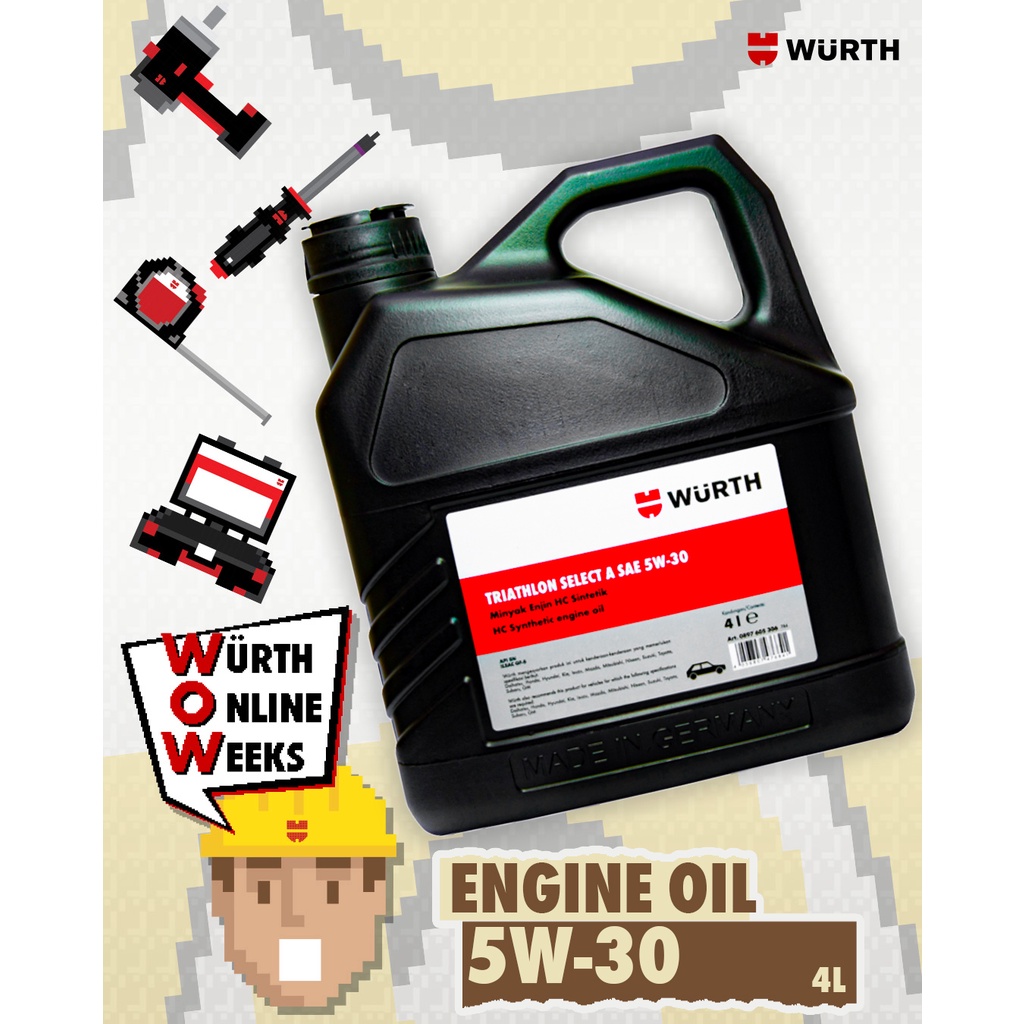 SAE 5W 30 Wurth Fully Synthetic Engine Oil, Can Of Litre, 50% OFF