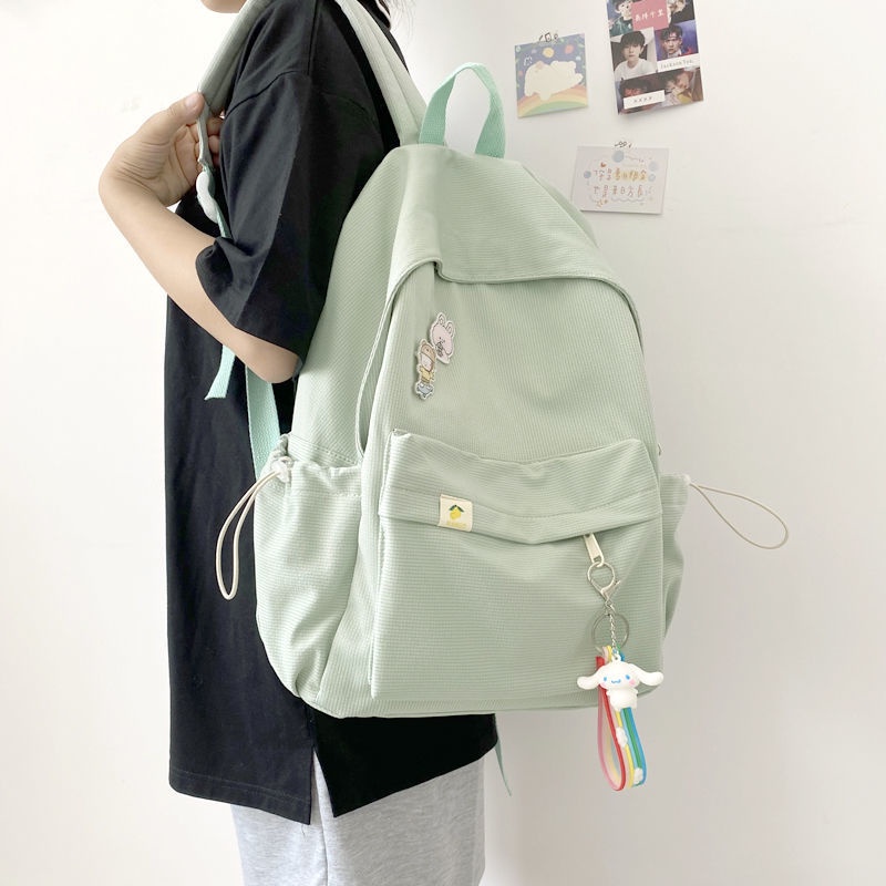 Ins Japanese and Korean Student Schoolbags Solid Color Large-capacity ...