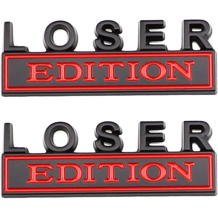 2 Pcs Redneck Edition Emblem Car Side Rear Front Hood Trunk Door Badge 3D Decal Sticker Fit For