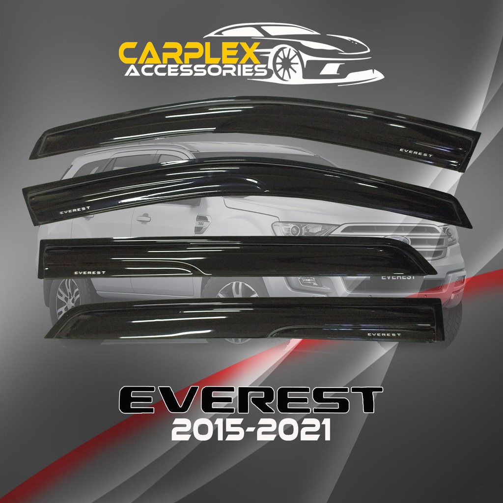 Carplex Everest 2015 2021 Black OEM Type Rain Guard Window Visor Car