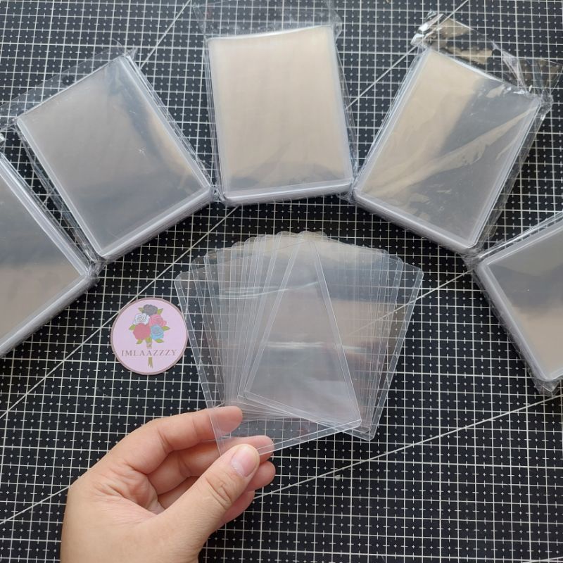 (NO FILM) Generic Clear White Toploader 35PT 3x4 packaging Photocard ...