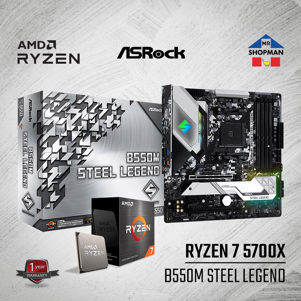 AMD Ryzen 5600 5600G 5600X Ryzen 5700X 5800x 5800x3d Asrock  B550M Steel Legend Bundle Shopee Philippines