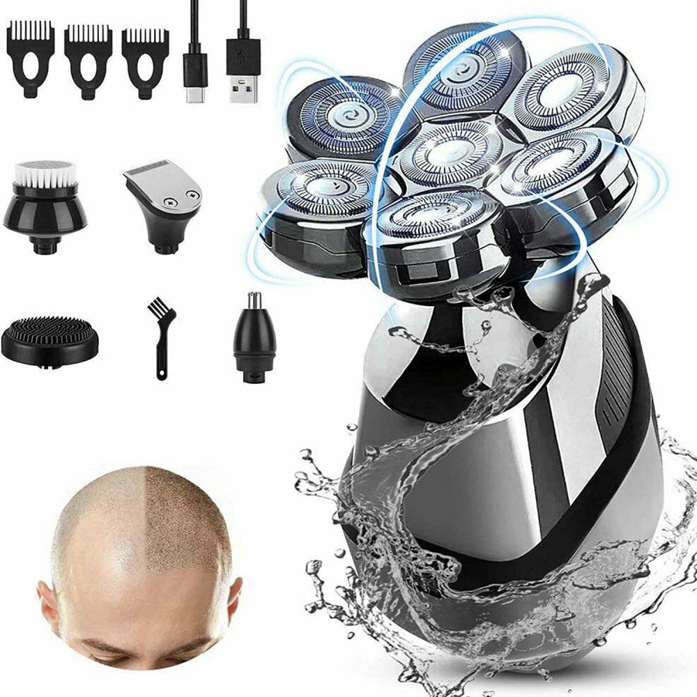 Electric Multifunctional Shaver 7D Head Razor Bald Beard Hair Skull ...