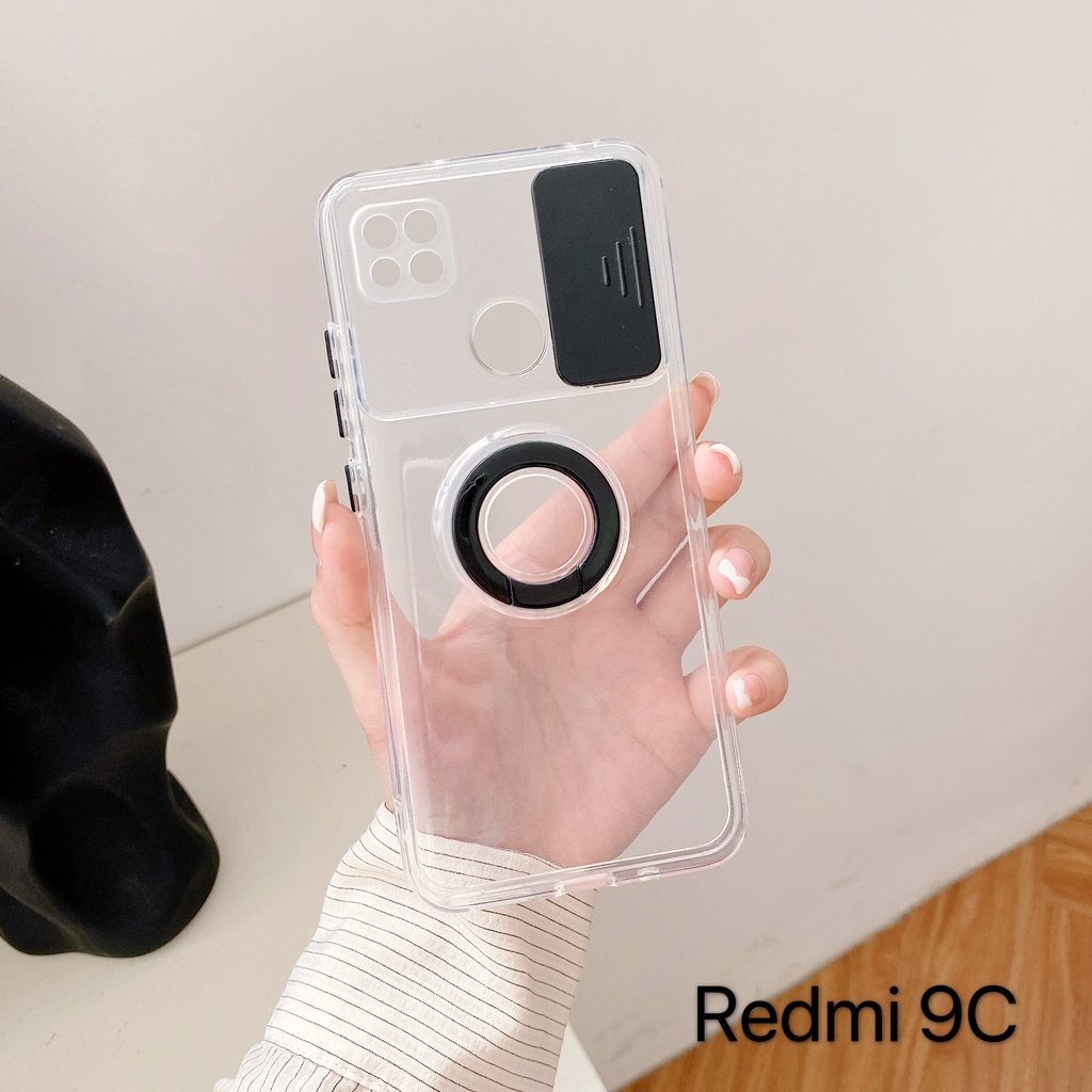 For Xiaomi Redmi 9C Case Camera Lens Protection Casing Ring Stand TPU ...