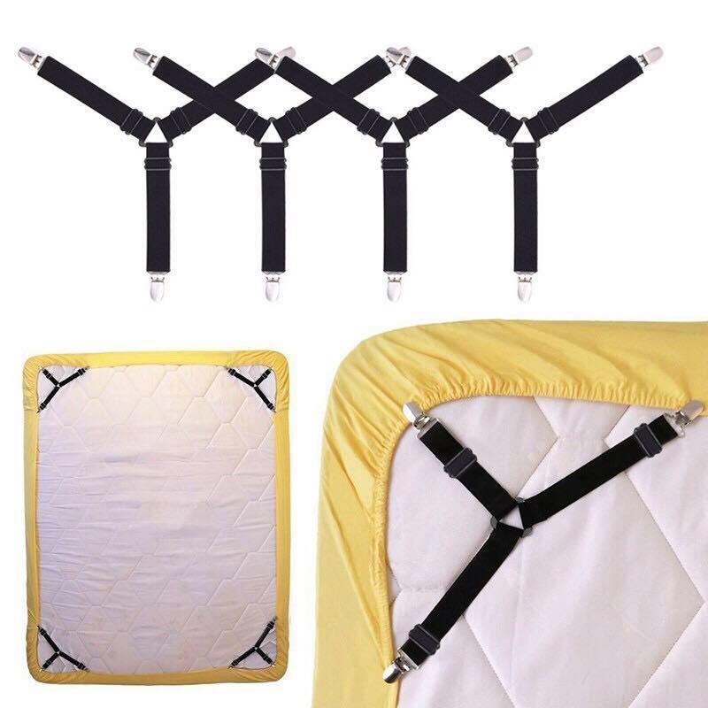 Triangle Bed Mattress Sheet Corner Clips Grippers Adjustable Suspender