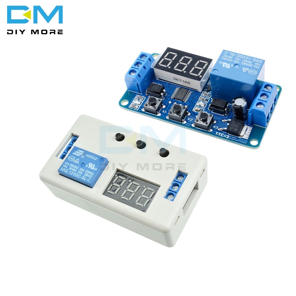 DC 12V Time Delay Relay Module 3 Digital LED Display Board Control ...